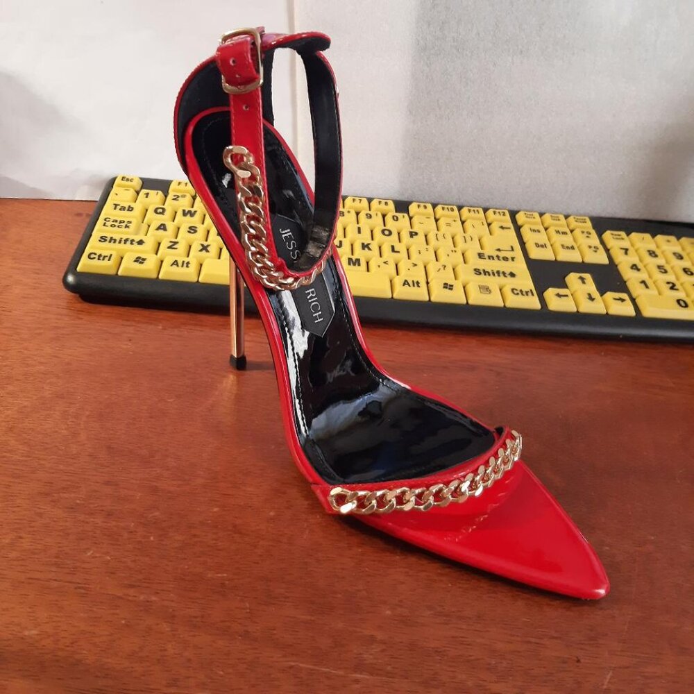 NEW ! Jessica Rich Monaco Ankle Strap Sandal Red Size US11-11.5/EU42
